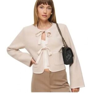 NWT Joie Gray Blazer with Ribbon Details